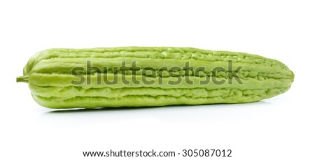 Bitter melon slices isolated on white background