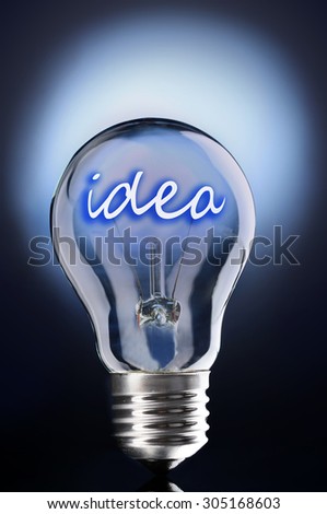 Light bulb on dark background