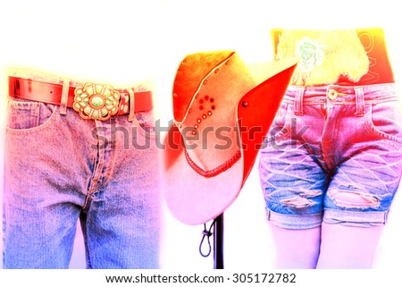 Fashion of colorful jeans, Beautiful background background of fashion jeans.