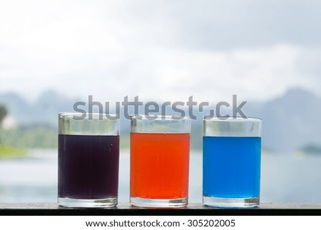 fruit punch with nature background