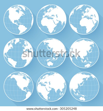 Vector globe earth icons