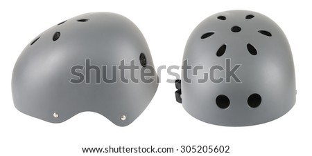 gray extreme helmet with 2 side isolated on white background