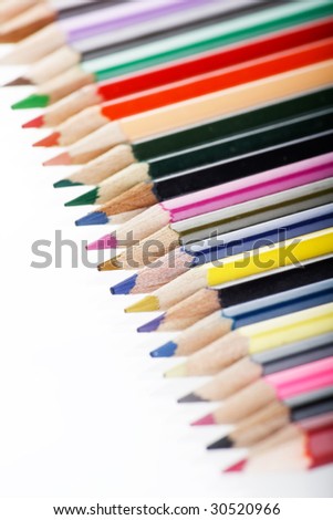 Assortment of coloured pencils