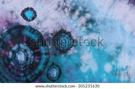 tie dyed pattern on cotton fabric abstract background. 