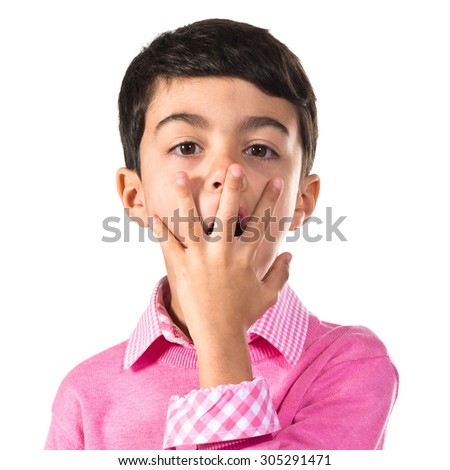 Boy doing surprise gesture 
