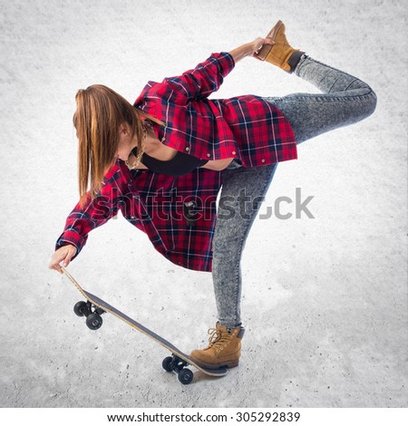 Young woman skating