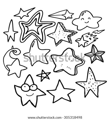 set of star doodle
