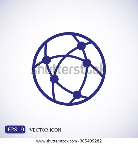 Global technology or social network vector icon Royalty-Free Stock Photo #305405282