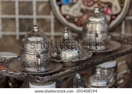 Silver set for Turkish coffee