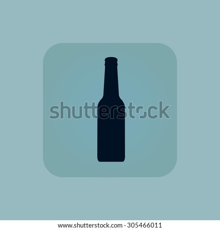 Image of beer bottle in square, on pale blue background