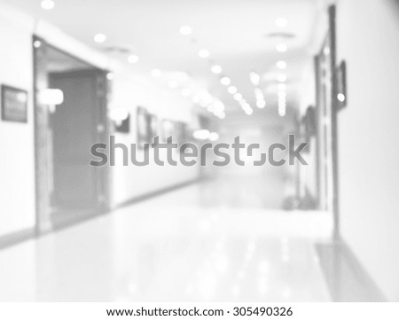 blurred hallway black and white 