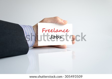Freelance jobs text concept isolated over white background