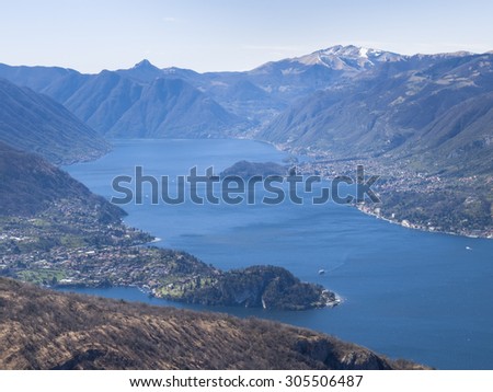 Lake of Como, Italy: Panorama of Lake Como, view of Bellagio and Como branch