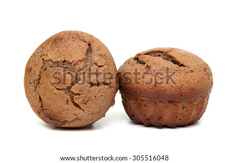 Gingerbread, muffin, cinnamon Isolated on white background