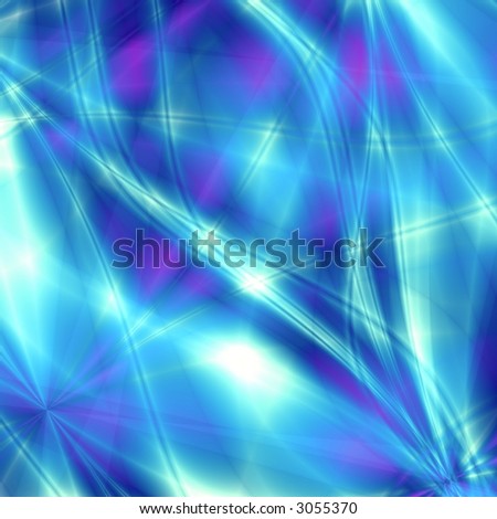 Soft fantasy rays on blue background