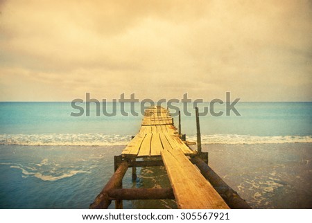 wooden pier - retro style picture