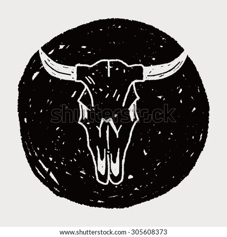 cow skull doodle