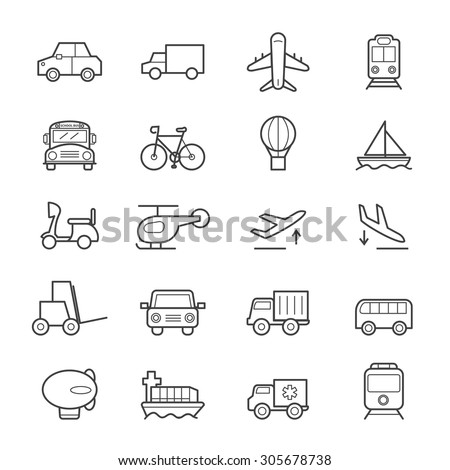 Transportation Icons Line