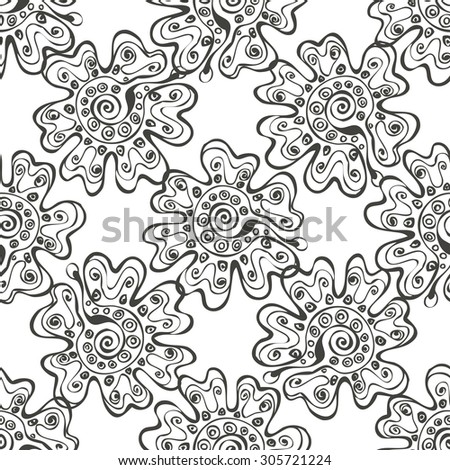 Seamless beautiful pattern. Beautiful white flowers graphics.