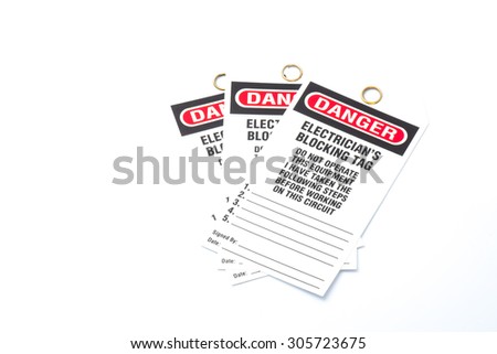 Tag Out Danger sign Royalty-Free Stock Photo #305723675