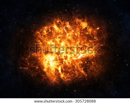 Gold & Blue Explosion in Deep Space - Elements of this Image Furnished by NASA