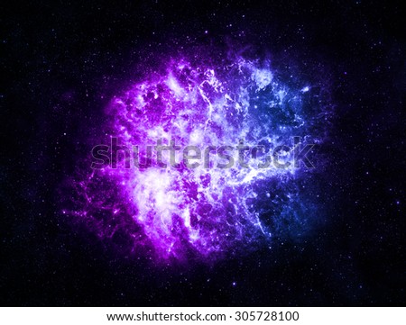Blue & Purple Explosion in Deep Space - Elements of this Image Furnished by NASA