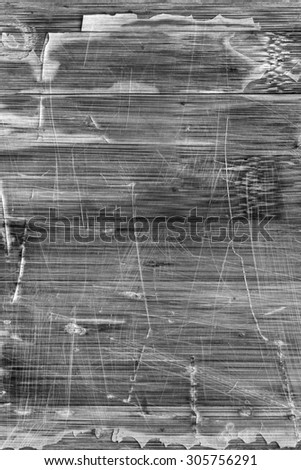 Old Bleached Gray Varnished Wooden Laminated Panel, Weathered, Cracked, Scratched Grunge Texture.