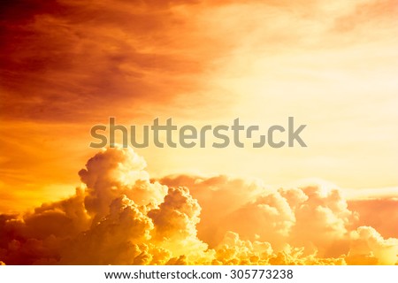 Golden cloud powerful look formidable. Royalty-Free Stock Photo #305773238
