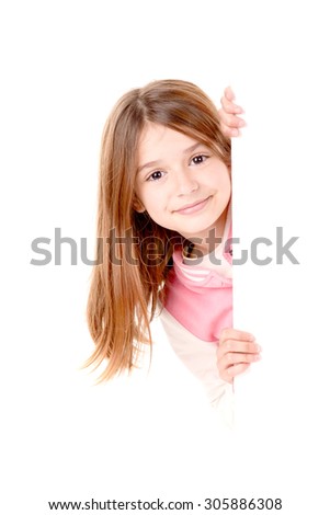 little girl isolated in white background