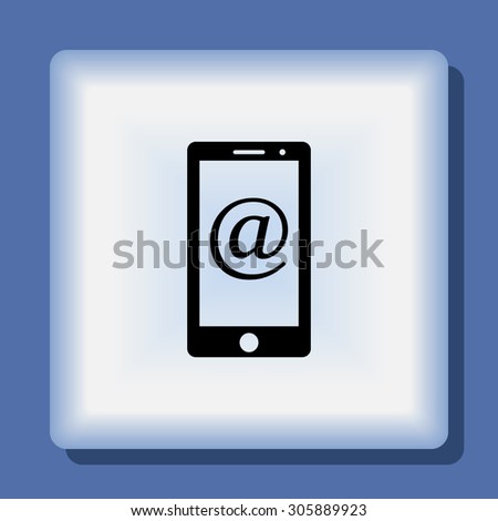 Mobile phone with Email  sign icon, vector illustration. Flat design style