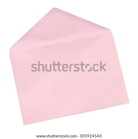 Pink envelop Isolated on White  background