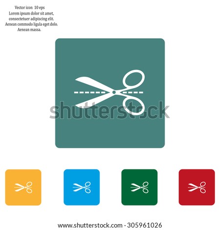 Scissors icon, vector illustration. Flat design style