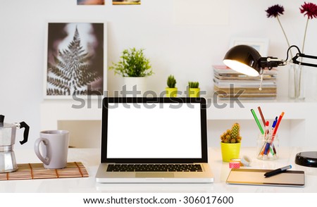 Contemporary workspace with computer