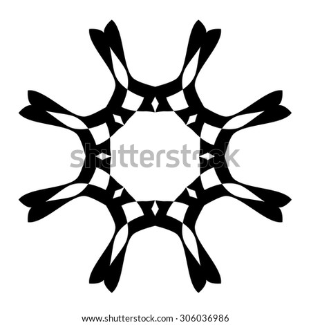 Tattoo tribal vector design sketch. Simple circle art  logo black ornament. Designer isolated abstract element for arm, leg, shoulder men and women on white background.