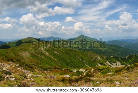 beautiful green mountain landscape in Carpathians. Ukraine