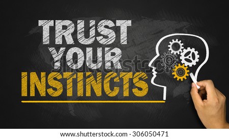 trust your instincts concept on chalkboard Royalty-Free Stock Photo #306050471