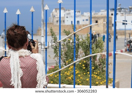 Taking a picture at Essaouira
