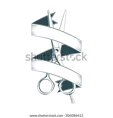 Barbershop emblem isolated on white background, excellent vector illustration, EPS 10
