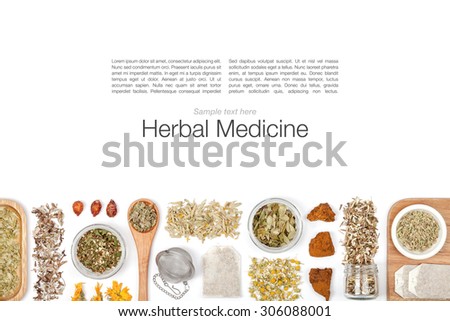 herbal tea on white background 