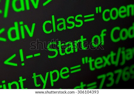 Closeup of Web Code on Computer LED Screen