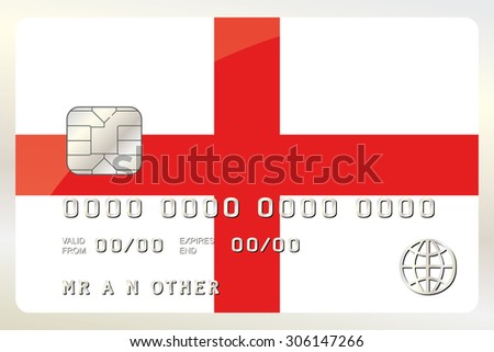 An Illustration of a Credit Card with the Card being the flag of  England