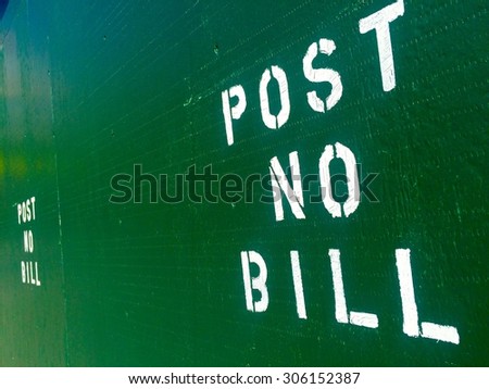 Post no bill New York City sign