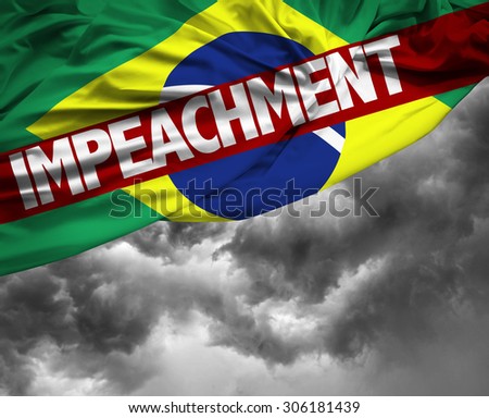 Brazilian flag with Impeachment sign