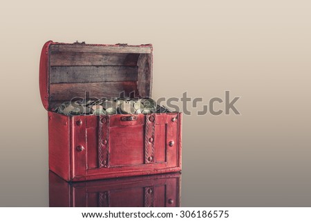Coins in a chest