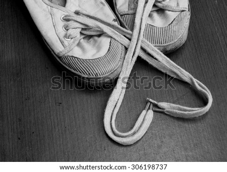shoes with heart shape on black and white tone