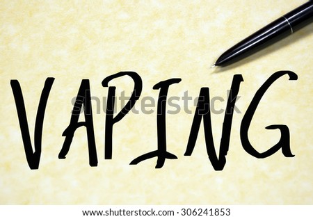 vaping word write on paper 