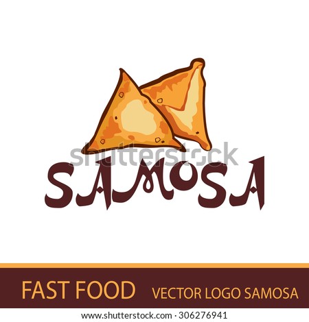 FAST food. VECTOR LOGO SAMOSA  Royalty-Free Stock Photo #306276941