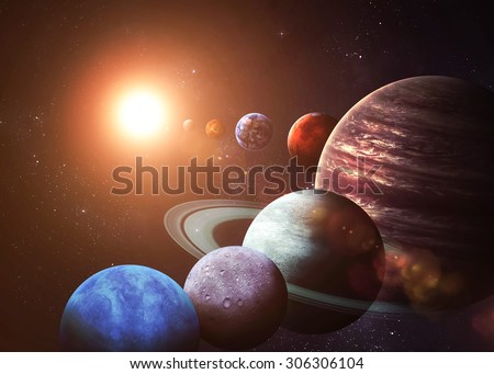 Solar system and space objects. Elements of this image furnished by NASA Royalty-Free Stock Photo #306306104