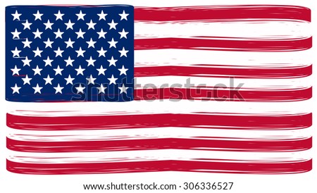 Grunge American flag.USA grunge flag.Vector illustration.
