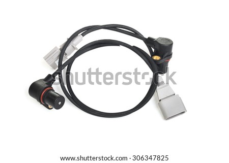 Electronic uits with cable and connectors isolated on white background